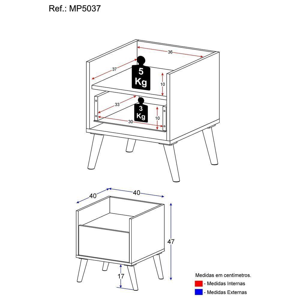 Gabinete Armário Banheiro 40 Cm Com Pés Retrô Multimóveis Mp5037 Branco - 4