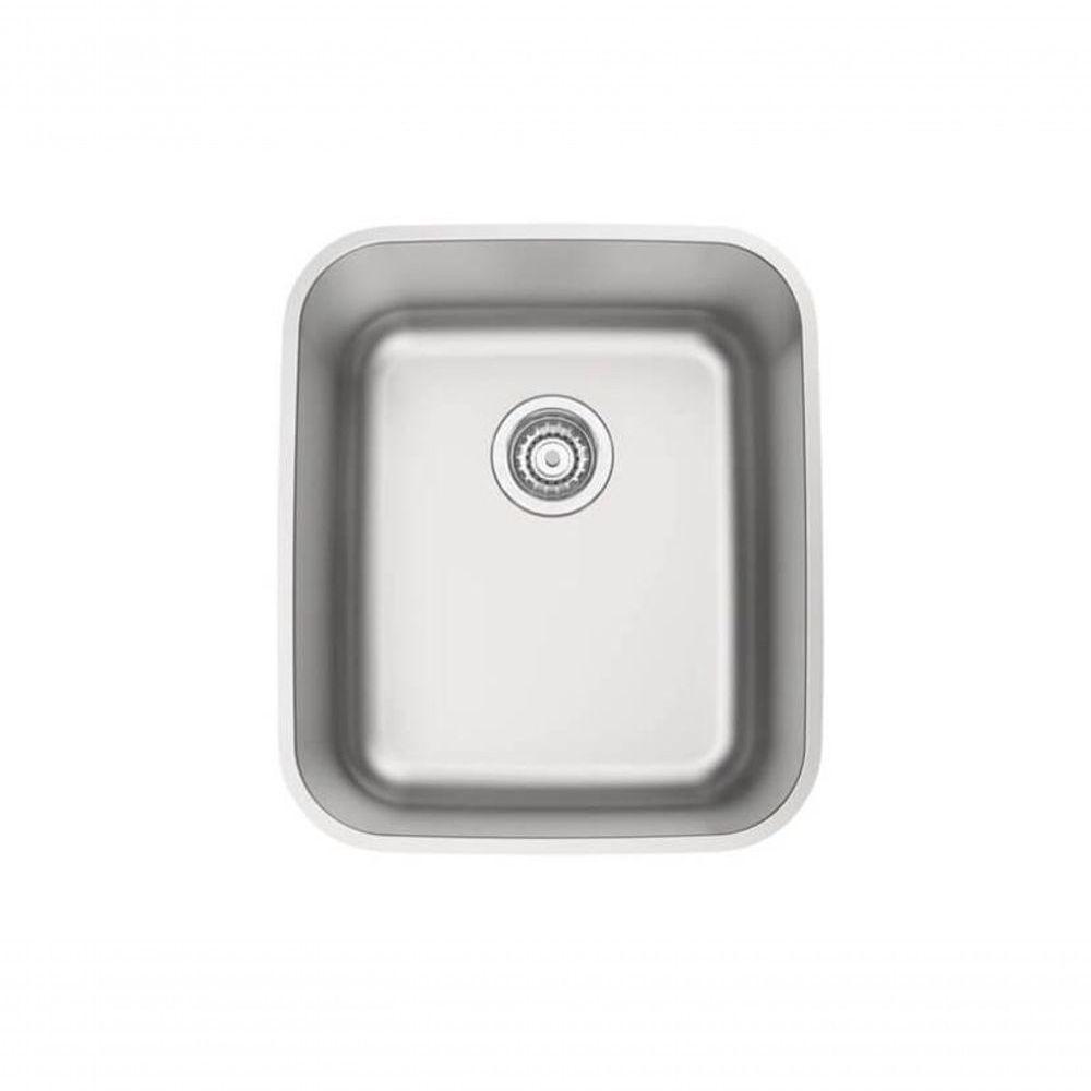 Cuba De Embutir Tramontina Dora 34 Bl R6 Em Inox Acabamento Escovado Com Válvula 34x40cm - 1