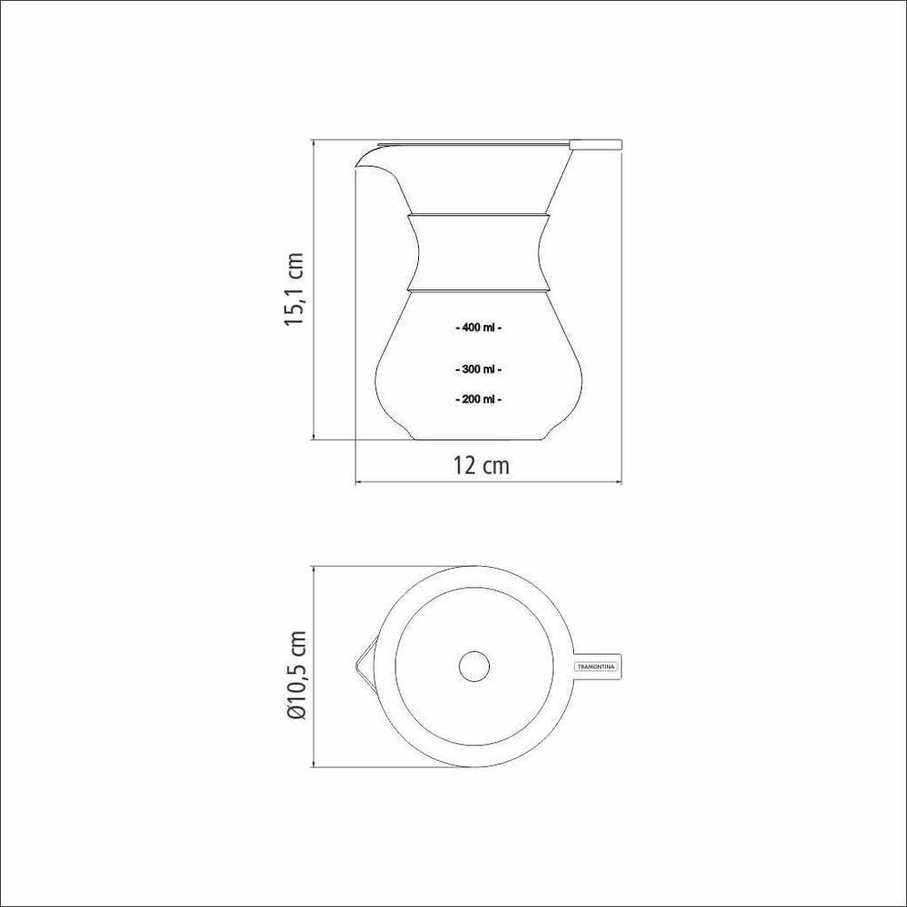 Cafeteira Tramontina Com Coador De Aço Inox 400ml - 2