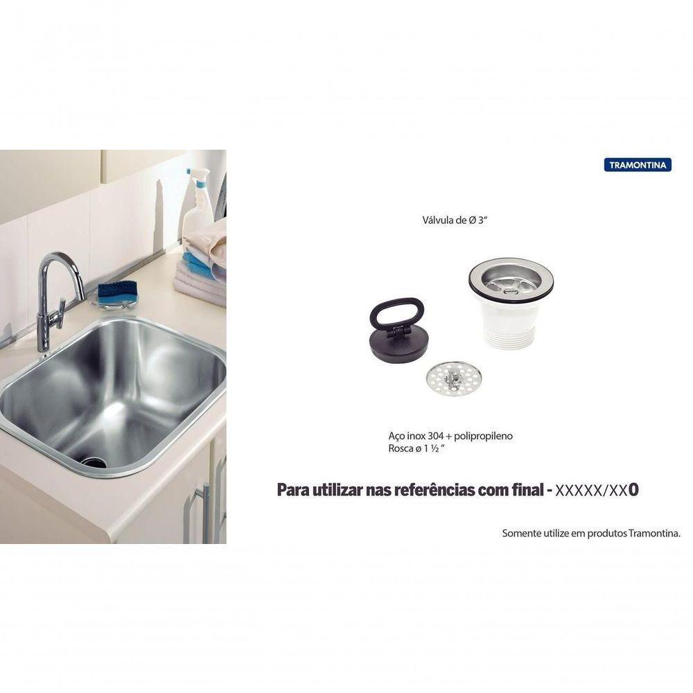 Válvula Tramontina Econômica Sem Escape 3" Em Inox Polido Para Pias E Cubas - 2