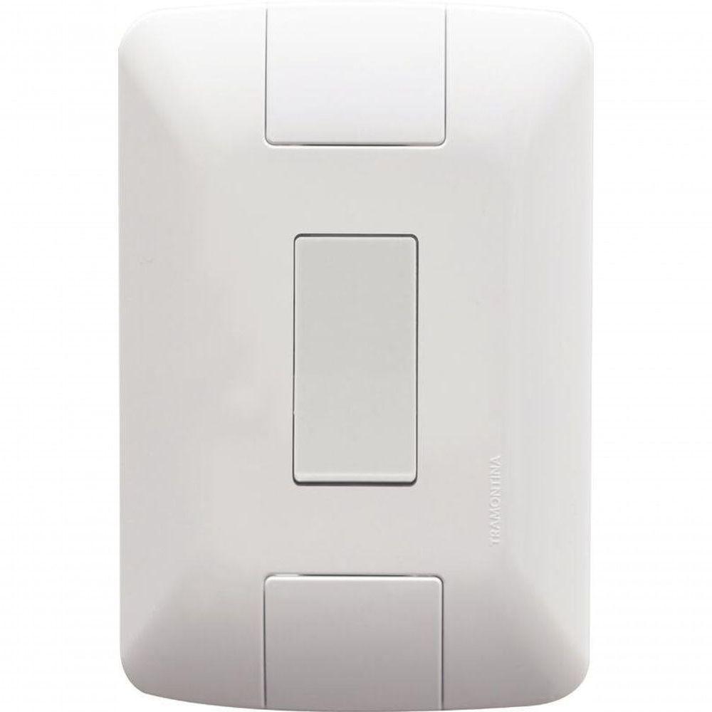 Conjunto 4x2 1 Interruptor Simples Tramontina Aria 6 A 250 V Branco - 1