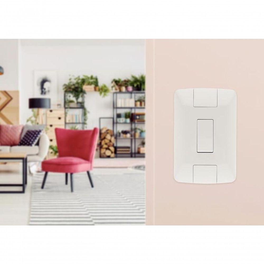 Conjunto 4x2 1 Interruptor Simples Tramontina Aria 6 A 250 V Branco - 4