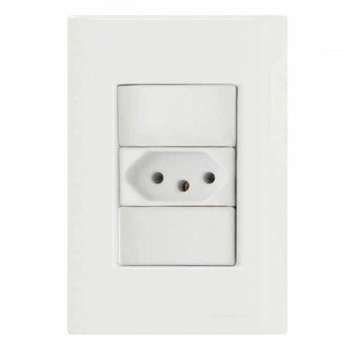 Conjunto 4x2 1 Tomada 2p+t 10 A 250 V Tramontina Giz Branco