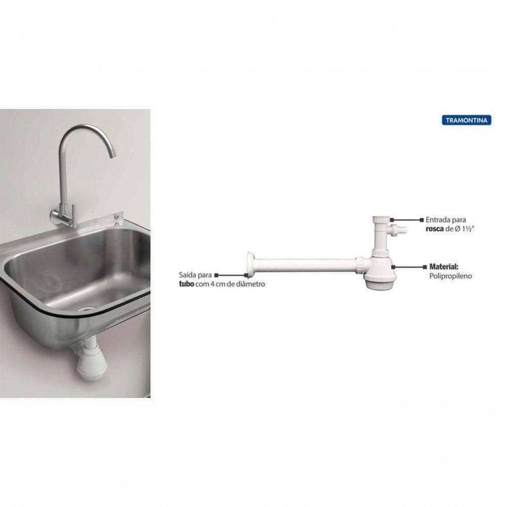 Sifão Simples Tramontina Em Polipropileno Para Pias Cubas E Tanques - 3