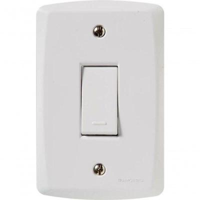 Conjunto 4x2 Com Interruptor Simples 10a 250v Tramontina Lux2 Branco