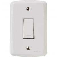 Conjunto 4x2 Com Interruptor Simples 10a 250v Tramontina Lux2 Branco - 1