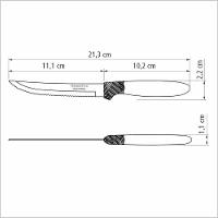 Faca Para Churrasco Tramontina Ipanema 5" Inox Vermelha - 2
