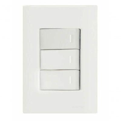Conjunto 4x2 3 Interruptores Simples 10 A 250 V Tramontina Giz Branco
