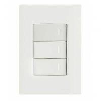 Conjunto 4x2 3 Interruptores Simples 10 A 250 V Tramontina Giz Branco - 1