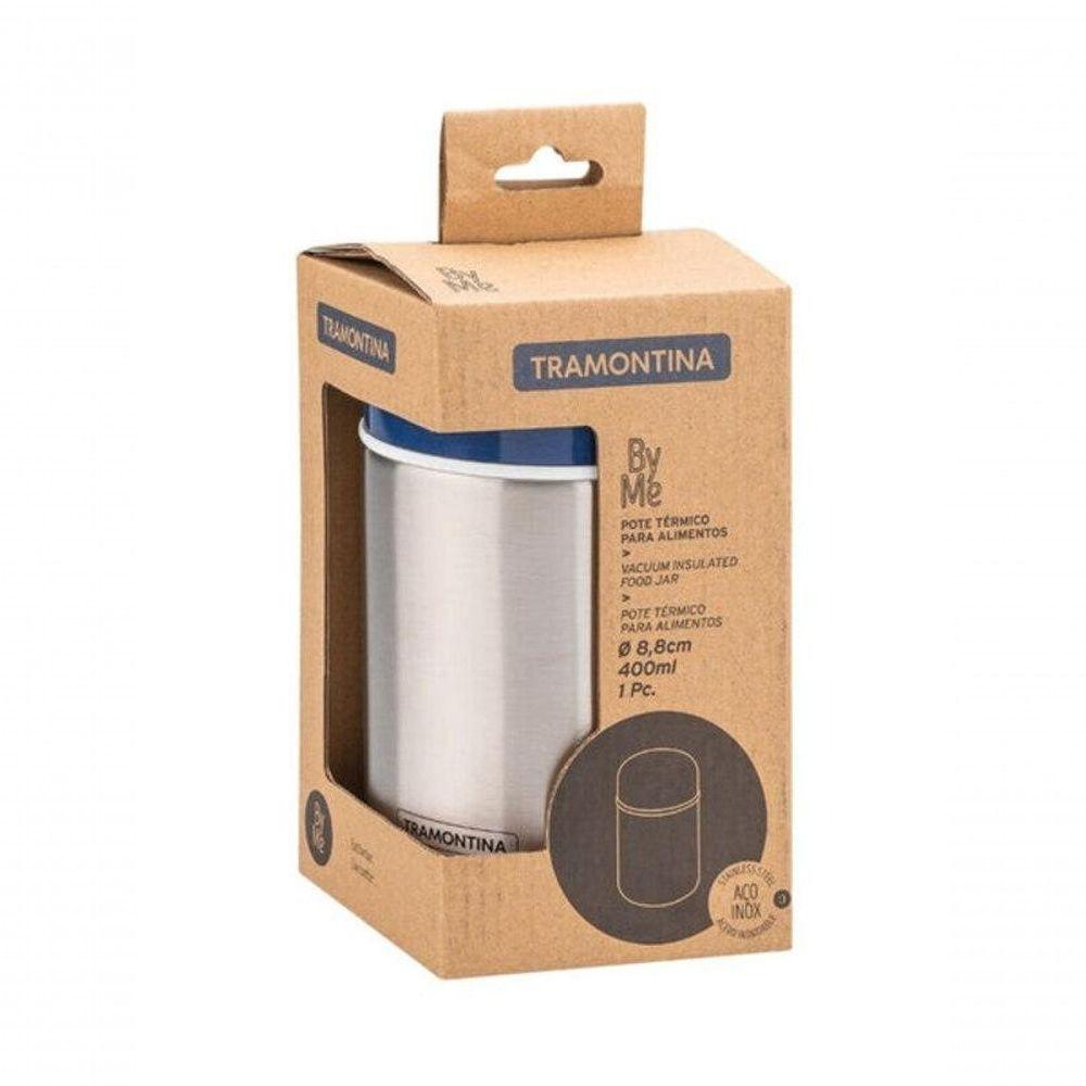 Pote Térmico Tramontina Em Aço Inox Com Tampa Azul 8,8cm 400ml - 3