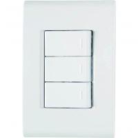 Conjunto 4x2 3 Interruptores Simples Tramontina Liz 10 A 250 V Branco - 1