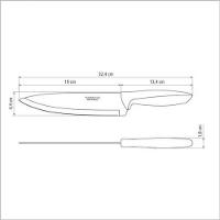 Faca Chef Tramontina Em Aço Inox 8" Preto Plenus - 3