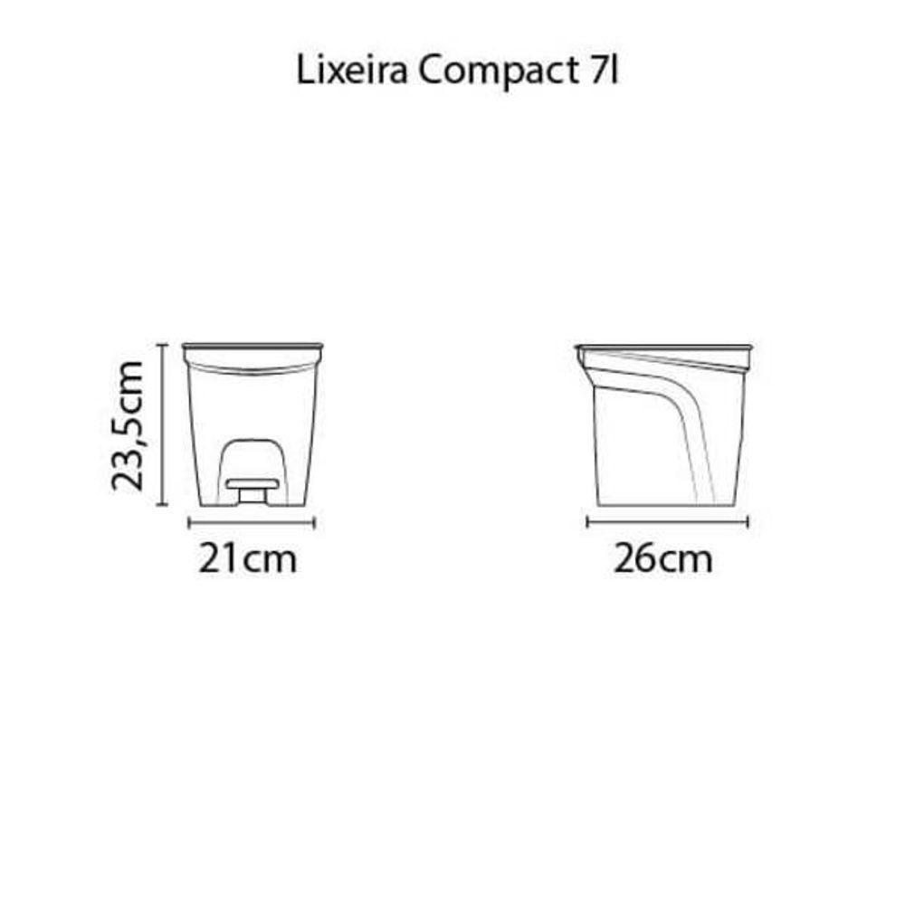 Lixeira Tramontina Compact Pedal Branco E Haste Em Aço Galvanizado 7 L - 2