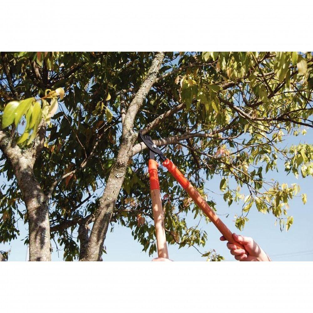Tesourão De Poda Tipo Bypass Tramontina Em Aço Com Cabo De Madeira 60cm - 2