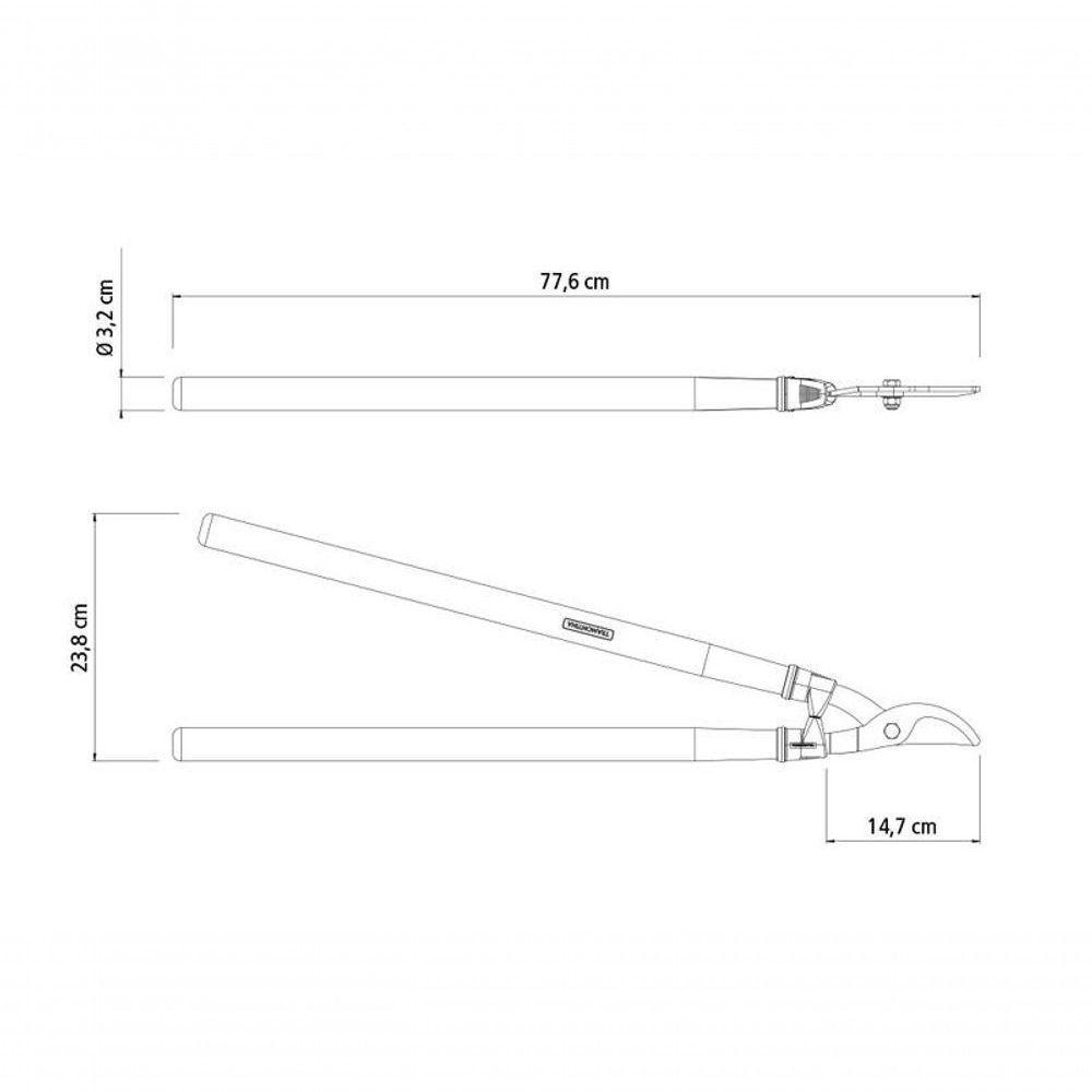 Tesourão De Poda Tipo Bypass Tramontina Em Aço Com Cabo De Madeira 60cm - 4