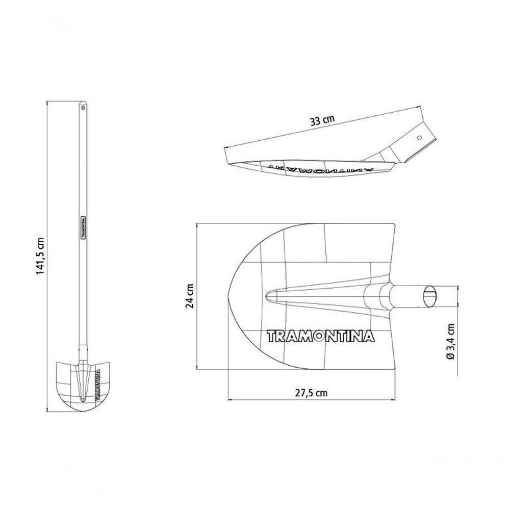 Pá Frankfurt Tramontina Em Aço Com Cabo De Madeira 120cm - 2