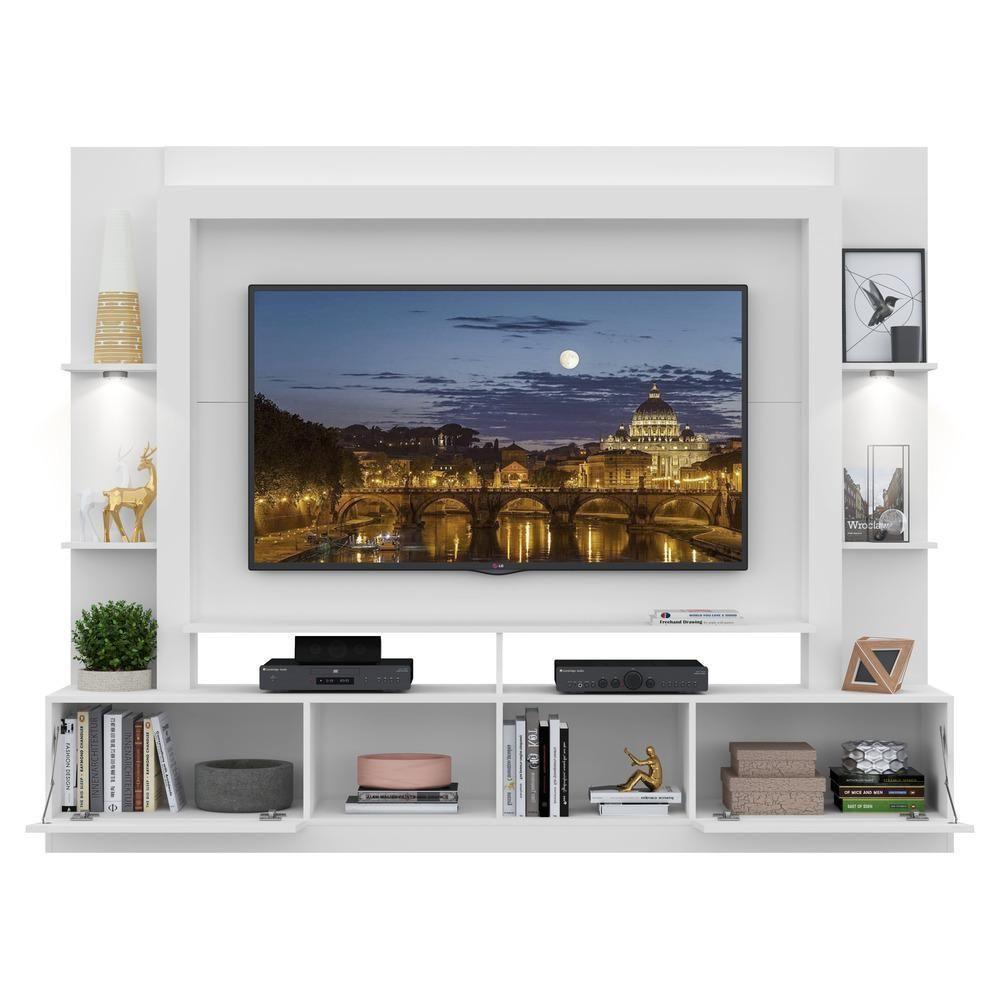 Estante Tv 65" Com Leds Berlim Multimóveis V3392 Branca Branco - 4
