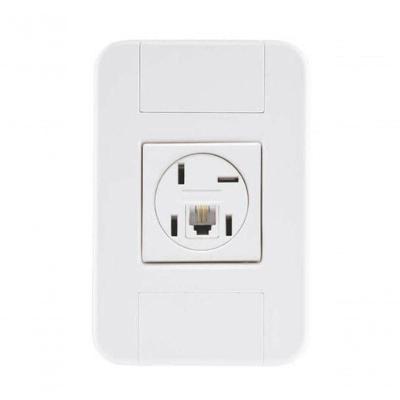Conjunto 4x2 1 Tomada Telefone 4p E Rj11 Tramontina Tablet Branco
