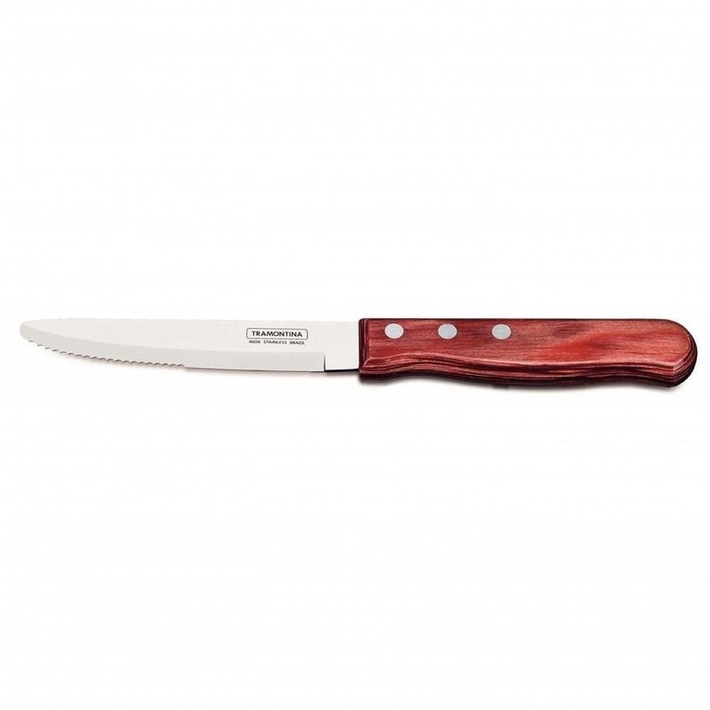 Faca Jumbo Tramontina 5 Aço Inox Cabo Vermelho Polywood - 1