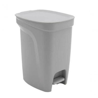 Lixeira Tramontina Compact Pedal Cinza Com Haste Em Aço Galvanizado 10 L