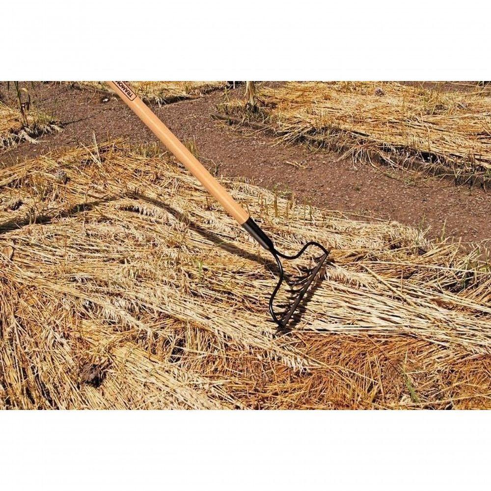 Ancinho Com Haste Tramontina Metálico Leve 14 Dentes Com Cabo De Madeira 145cm - 1