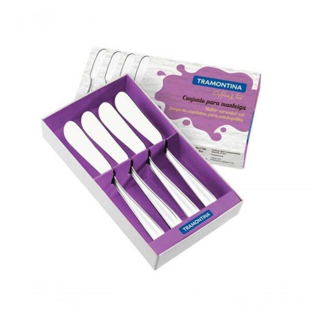 Jogo De Espátulas Para Manteiga Tramontina Laguna Em Inox 4 Peças - 4