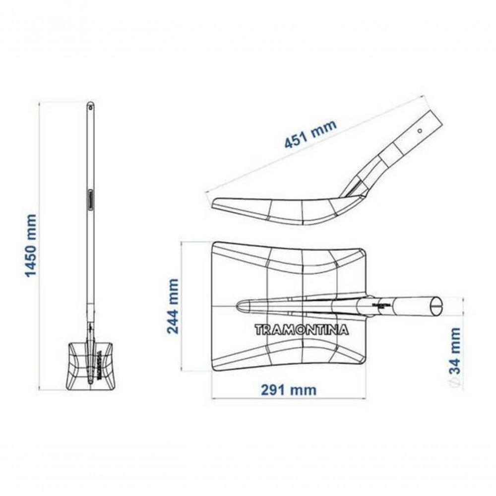 Pá Quadrada Tramontina Em Aço Com Cabo De Madeira 120cm 465-30 - 3