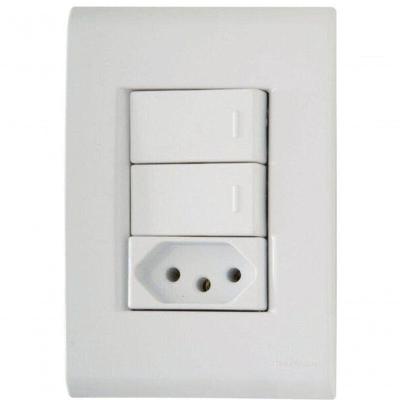 Conjunto 4x2 2 Interruptores Simples 10 A 250 V 1 Tomada 2p+t 20 A 250 V Tramontina Liz