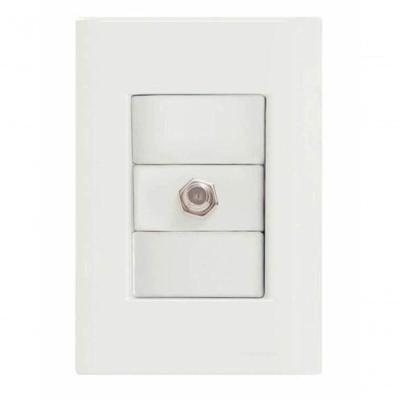 Conjunto 4x2 1 Tomada Tv-sat Coaxial Tramontina Giz Branco
