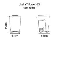 Lixeira Tramontina T-force Cinza Com Rodas 100 L - 3