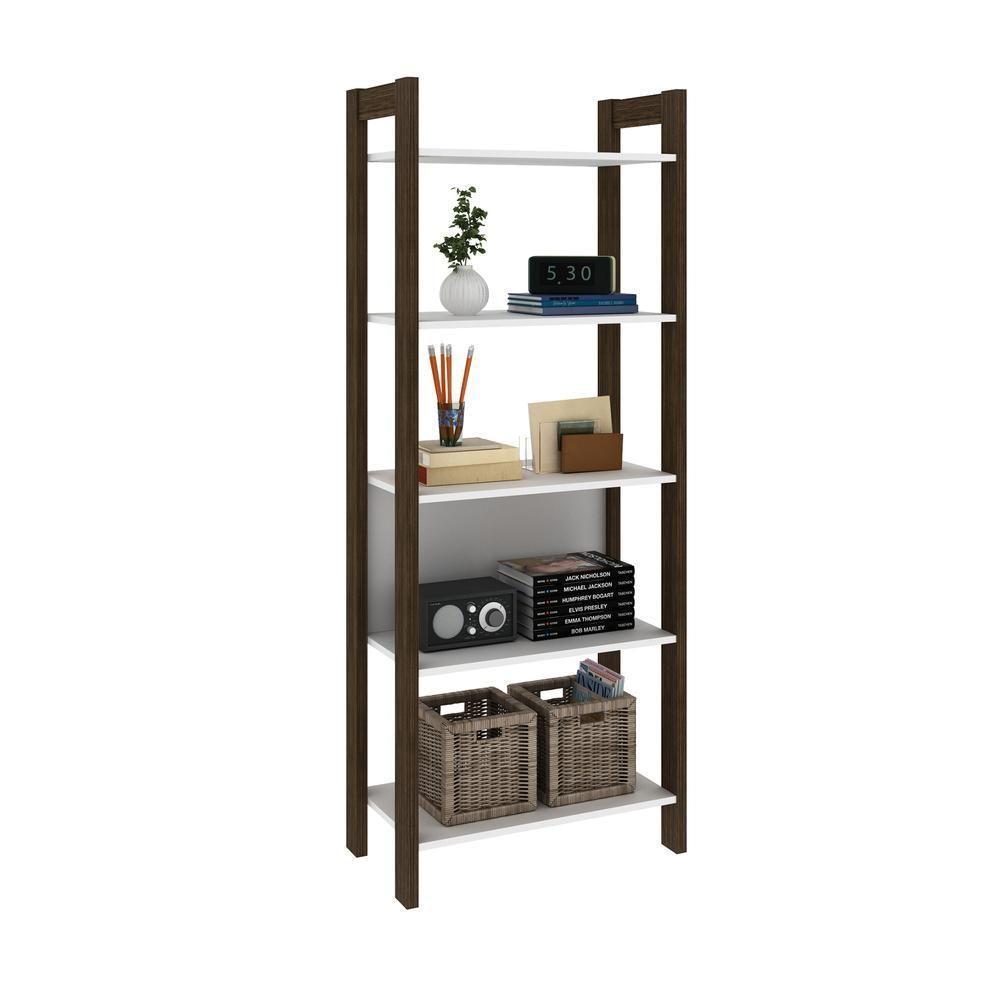 Estante Escritório Multiuso Multimóveis Cr25000 Branca/Nogal - 4