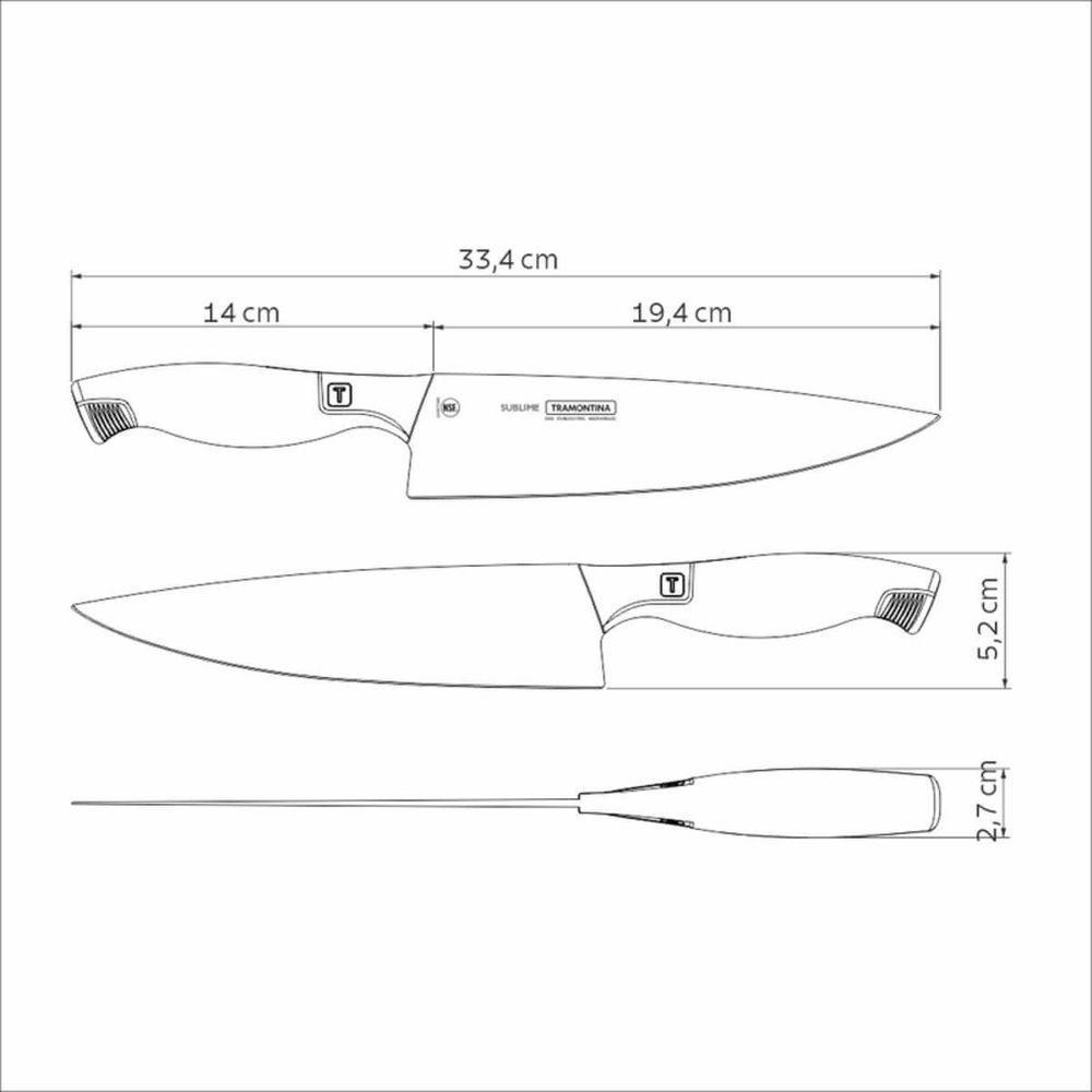 Faca Chef Tramontina Sublime Em Aço Inox 8 - 5