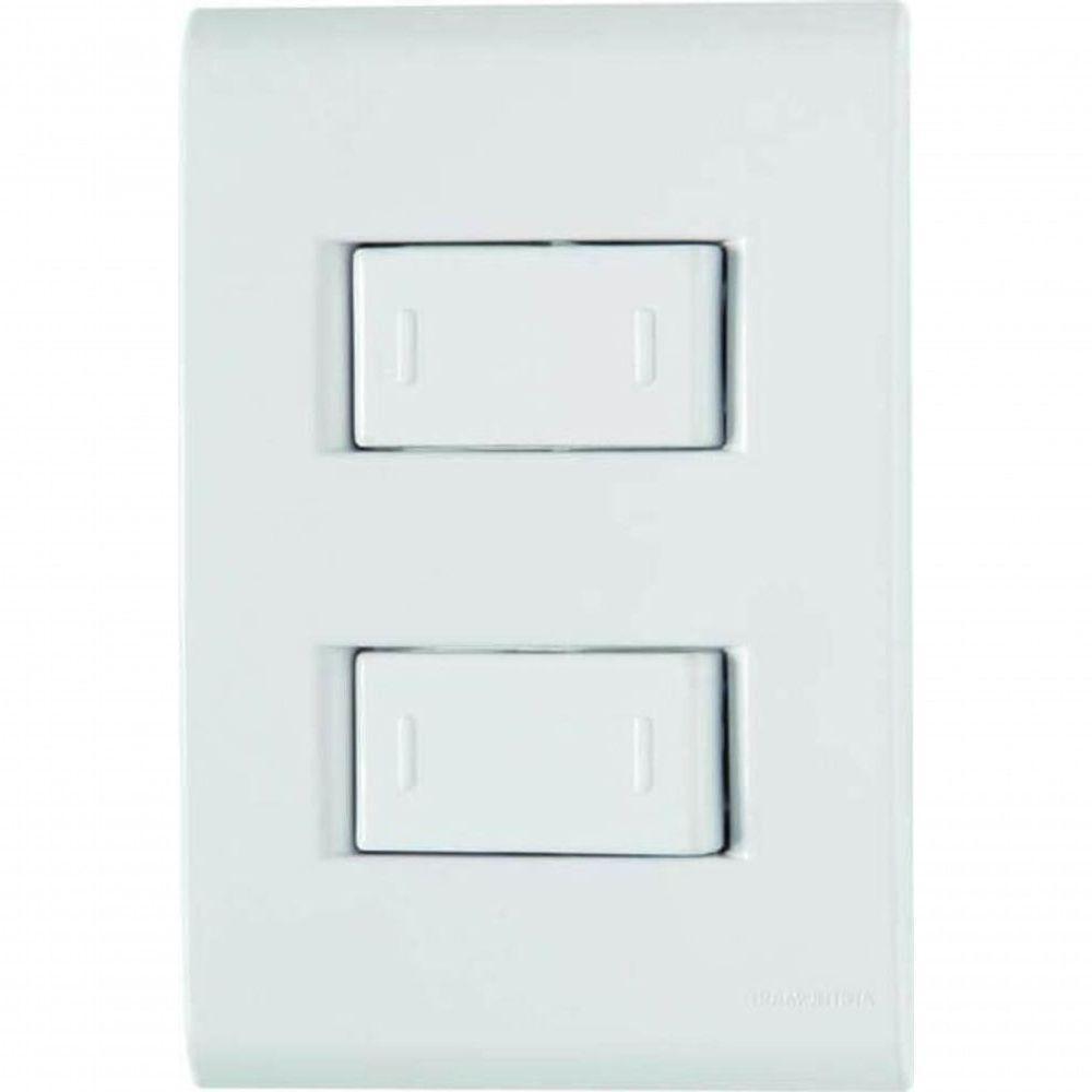 Conjunto 4x2 2 Interruptores Paralelos Tramontina Liz 10 A 250 V Branco - 1