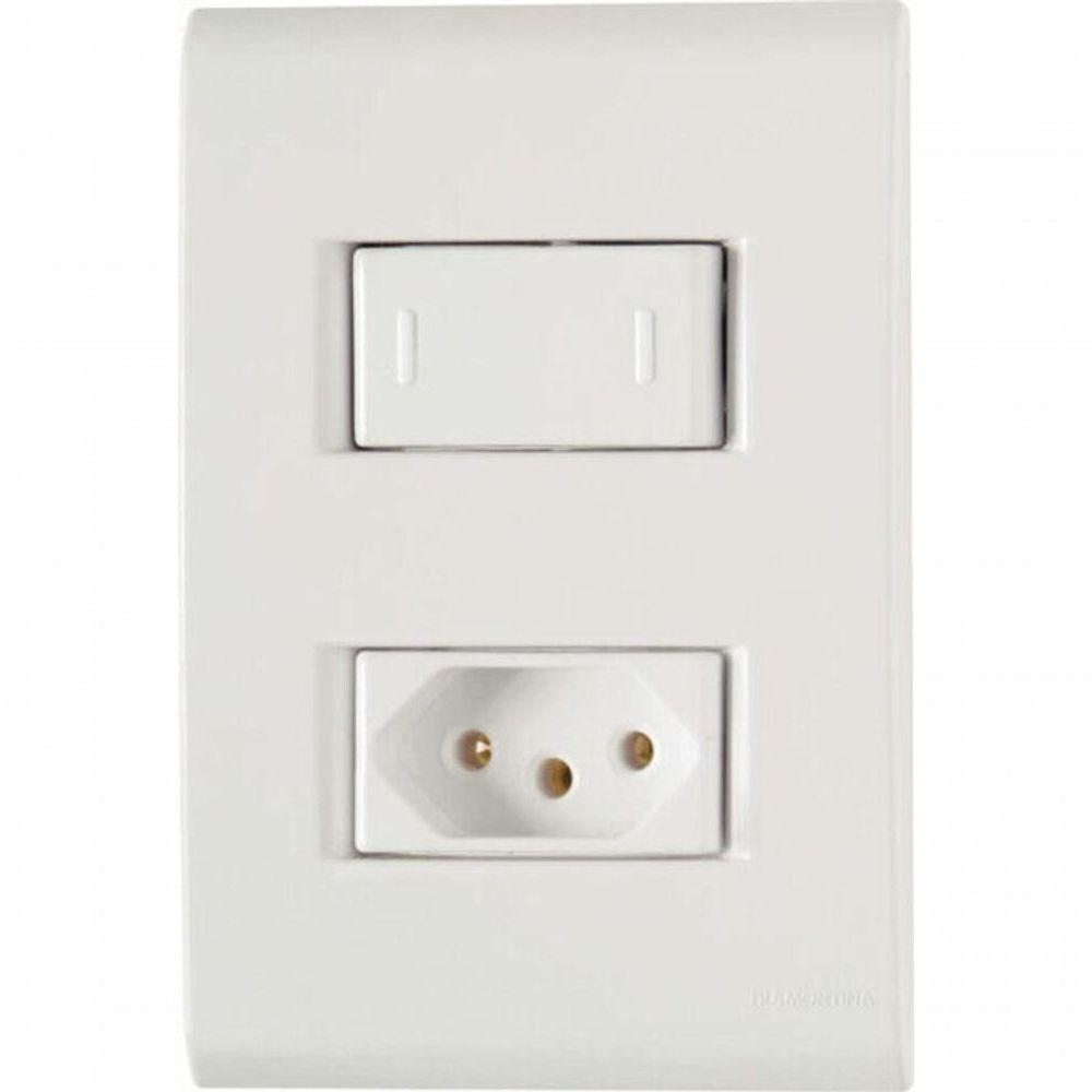 Conjunto 4x2 1 Interruptor Paralelo 10 A 250 V 1 Tomada 2p+t 20 A 250 V Tramontina Liz - 2