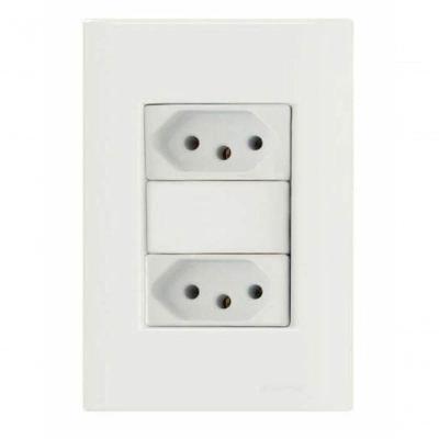 Conjunto 4x2 2 Tomadas 2p+t 20 A 250 V Tramontina Giz Branco