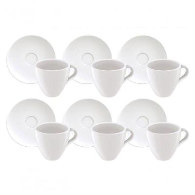 Conjunto De Xícaras E Pires De Expresso Tramontina Paola Em Porcelana 95ml