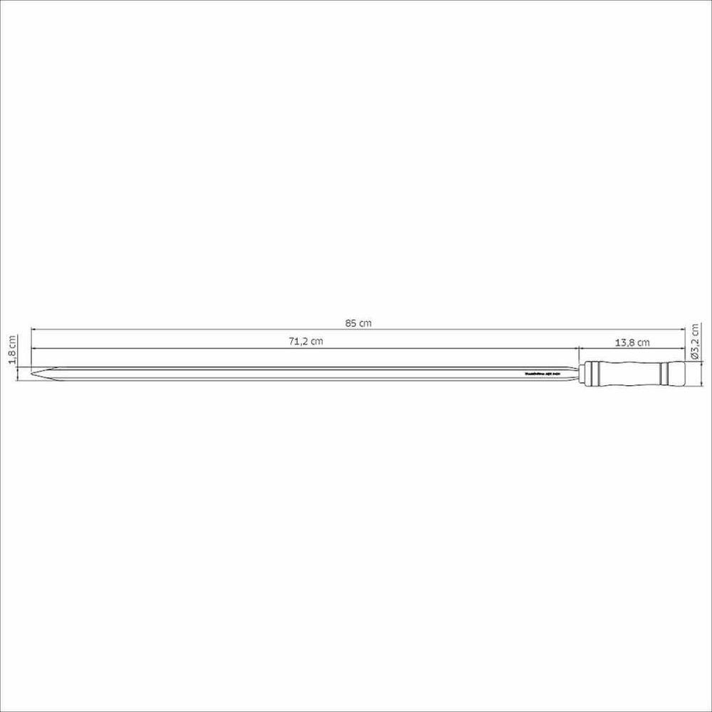 Espeto Para Churrasco Tramontina Lâmina Inox E Cabo Madeira 85cm - 3