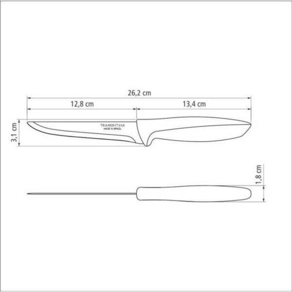 Faca Para Desossar Tramontina Plenus Aço Inox 5" Cabo Cinza - 2