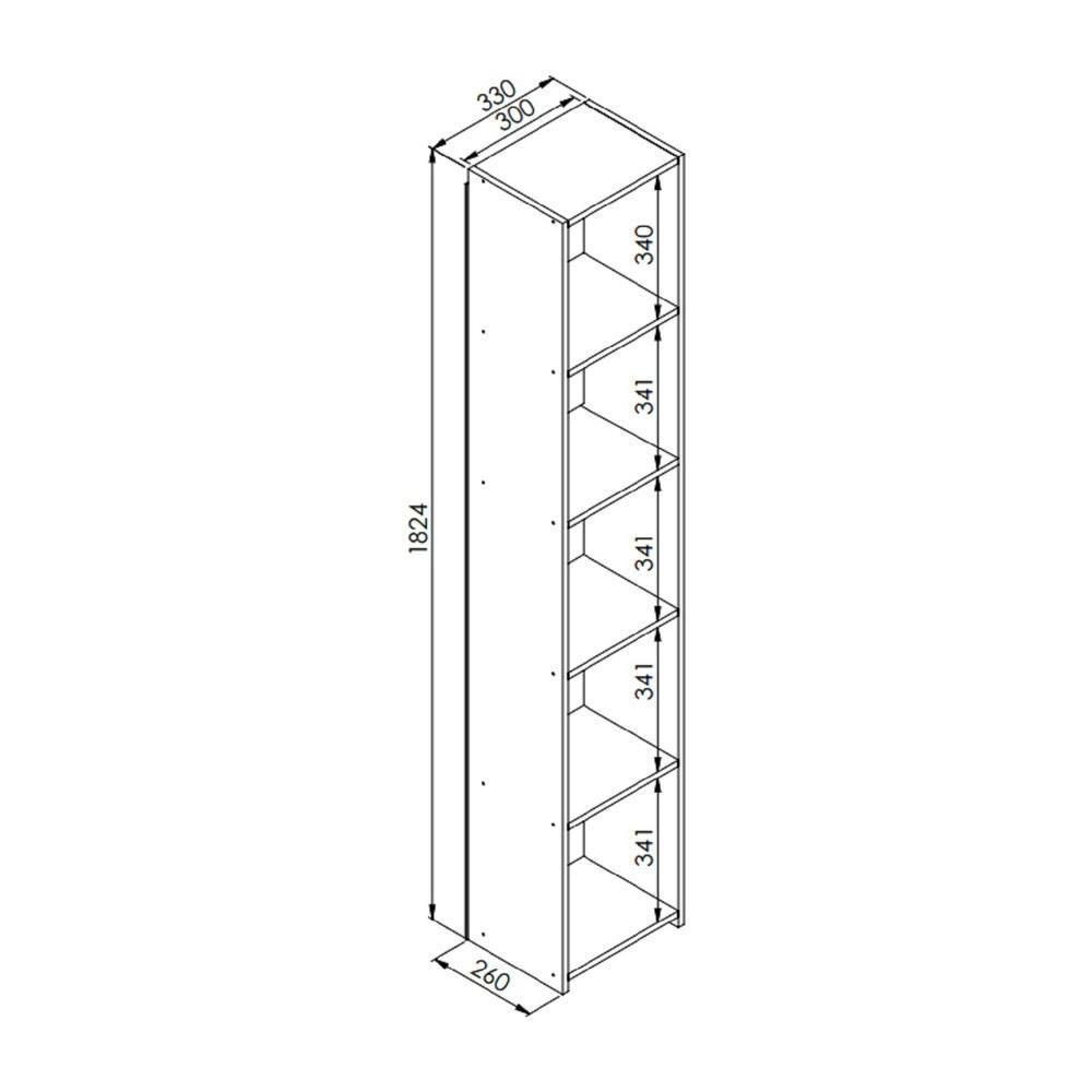 Estante Escritório Multiuso Com 5 Prateleiras Multimóveis Cr25244 Preta Preto - 3