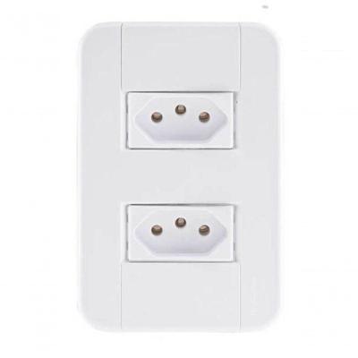 Conjunto 4x2 2 Tomadas 2p+t 10 A 250 V Tramontina Tablet Branco