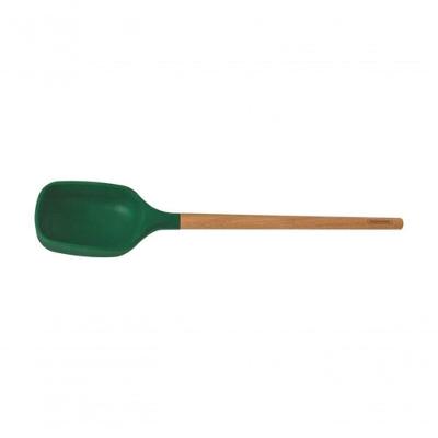 Colher Para Servir Tramontina Live Em Silicone Verde Com Cabo De Madeira