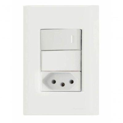 Conjunto 4x2 1 Interruptor Simples 10 A 250 V 1 Tomada 2p+t 20 A 250 V Tramontina Giz