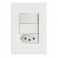 Conjunto 4x2 1 Interruptor Simples 10 A 250 V 1 Tomada 2p+t 20 A 250 V Tramontina Giz - 1