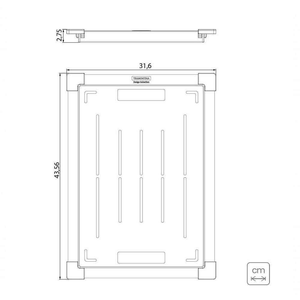 Bandeja Perfurada Tramontina Design Collection Em Inox Com Acabamento Acetinado 43x32cm - 3