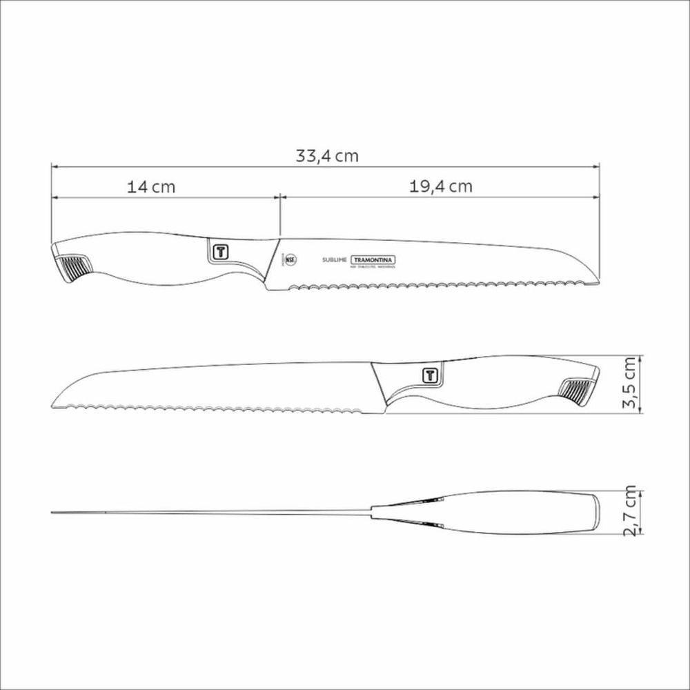 Faca Para Pão Tramontina Sublime Em Aço Inox 8 - 6