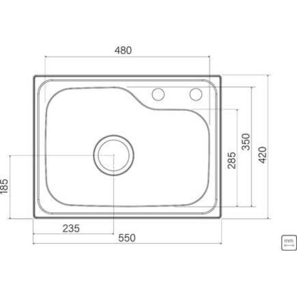 Cuba De Sobrepor Tramontina Morgana Compact 48 Fx Em Inox Acabamento Escovado Com Válvula55x42cm - 4
