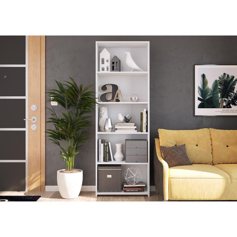 Estante Escritório Com Prateleiras Multimóveis Cr25245 Branca Branco - 2