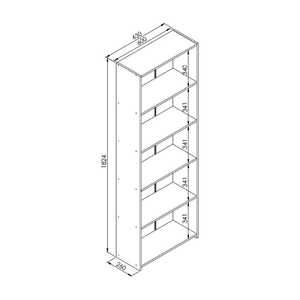 Estante Escritório Com Prateleiras Multimóveis Cr25245 Branca Branco - 3