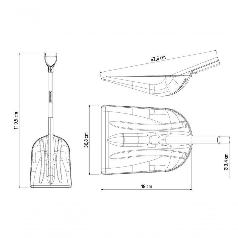 Pá Tramontina Em Plástico Com Cabo De Madeira 79cm - 3