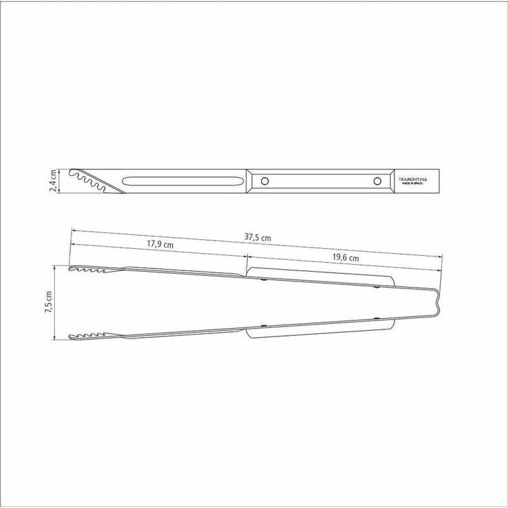 Pegador De Carne Tramontina Churrasco Aço Inox E Cabo De Madeira Polywood Castanho - 3